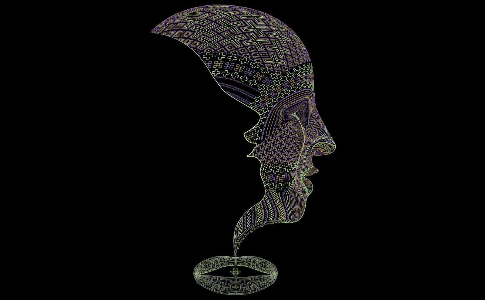 >Fonte: <strong>Symbolika</strong></p><p>A ingestão da bebida proporciona <strong>aumento</strong> nas <strong>concentrações</strong> de<strong> serotonina</strong> e torna<strong> biodisponível </strong>a<strong> DMT</strong> por via oral, provocando uma <strong>ação alucinógena</strong>.  Isso porque em situações normais, o desbalanceamento nos <strong>neurotransmissores</strong> criado pela ingestão da <strong>DMT</strong> seria rapidamente corrigido pela enzima <a href=